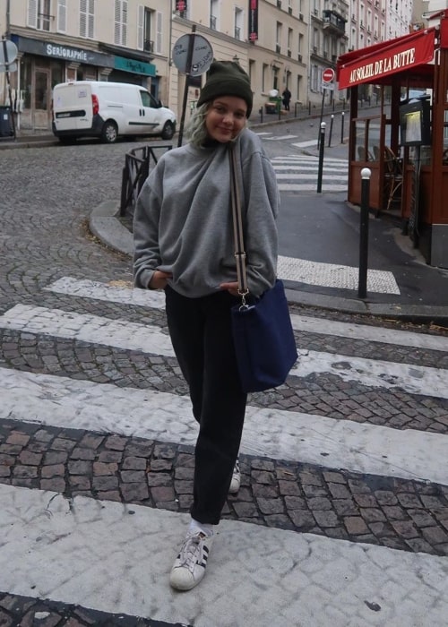 Maya Cumming as seen in a selfie that was taken in Paris, France, in December 2019