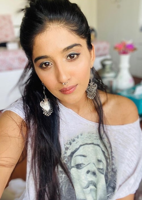 Nimrit Kaur Ahluwalia as seen while clicking a selfie in April 2020