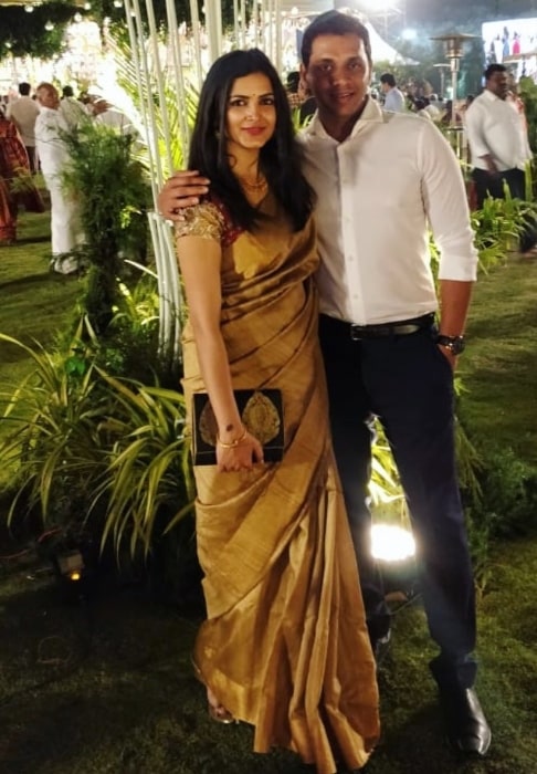 Pavani Gangireddy with her husband in January 2020