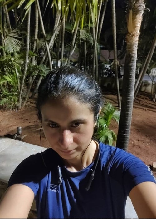 Rasika Dugal as seen while clicking a selfie in March 2020