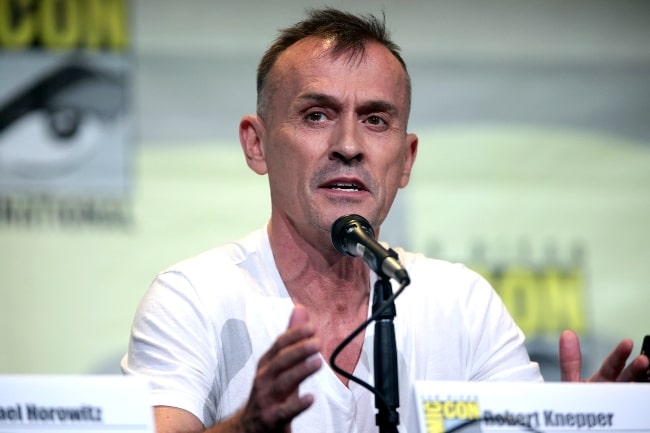 Robert Knepper speaking at the 2016 San Diego Comic Con International, for 'Prison Break', at the San Diego Convention Center in San Diego, California