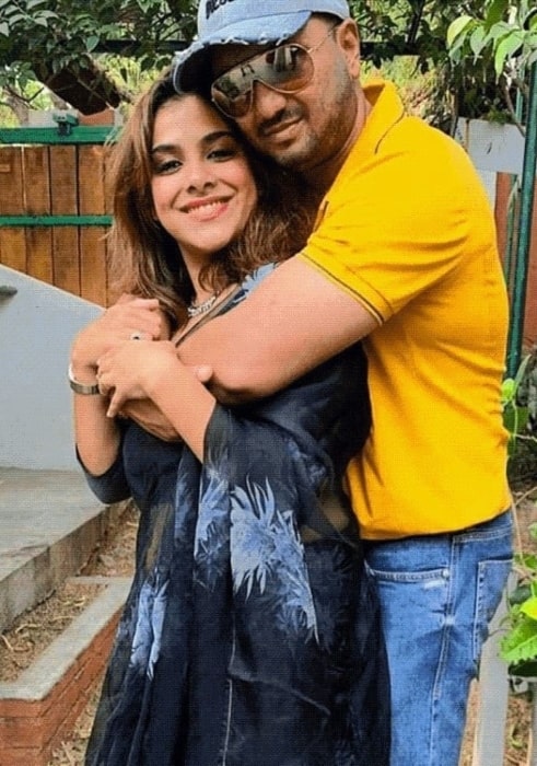 Sandhya with her husband in the past