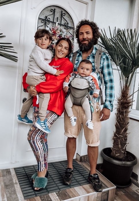 Seka Aleksić smiling in a picture alongside her family in Stara Pazova, Serbia in July 2020