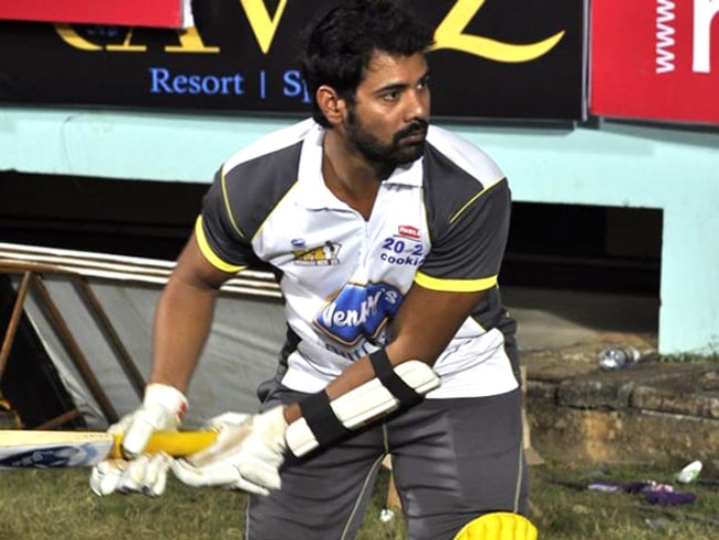 Shabir Ahluwalia pictured while batting in a Celebrity Cricket League match in India in 2011