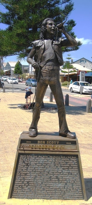 Statue of Bon Scott in Fremantle, Western Australia