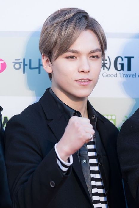 Vernon as seen on the red carpet of the Gaon Chart K-pop Awards in 2016