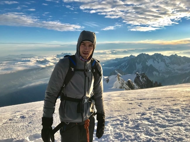 Victor Meutelet as seen while posing for a picture at Mont Blanc in July 2018