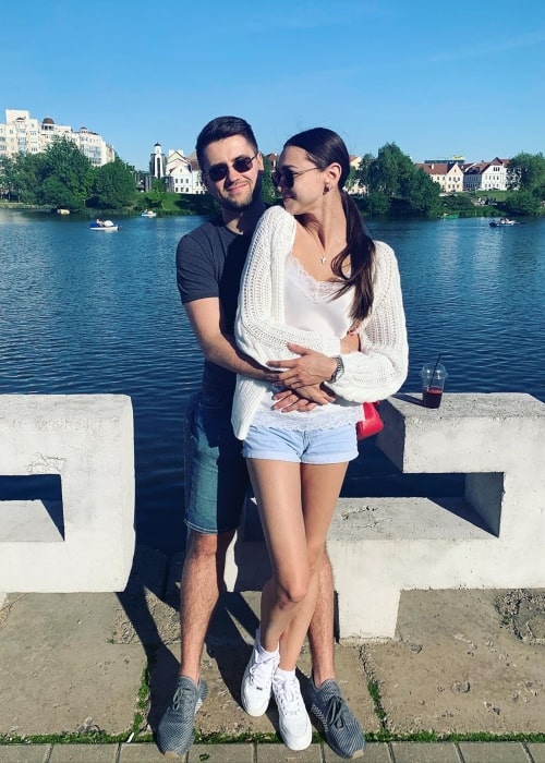 Zhenya Katava as seen in a picture that was taken with her beau Vitali Yatsuk in Minsk, Belarus in July 2020