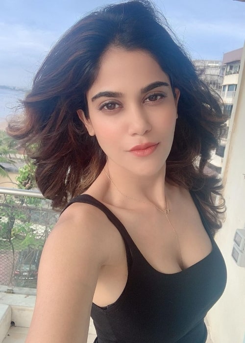 Aaditi Pohankar as seen while taking a selfie in June 2020