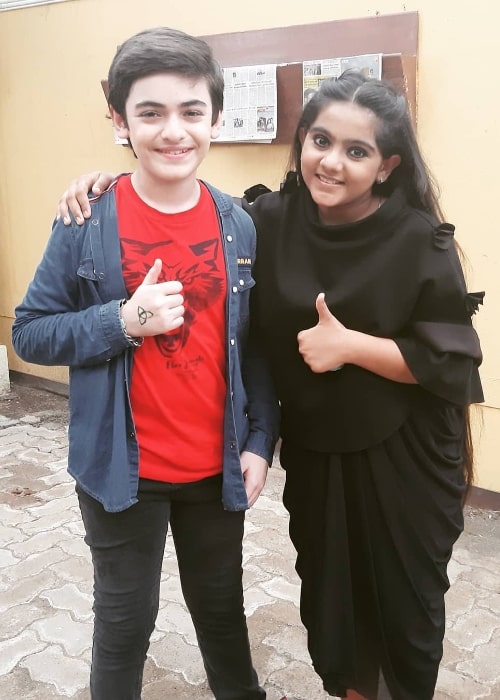 Arsheen Namdar and fellow actor Vansh Sayani posing for the camera