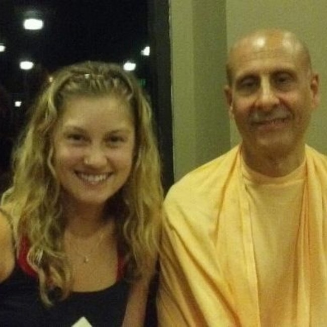 Brittany Anne Pirtle as seen in a picture that was taken with yogi Radhanath Swami in April 2013