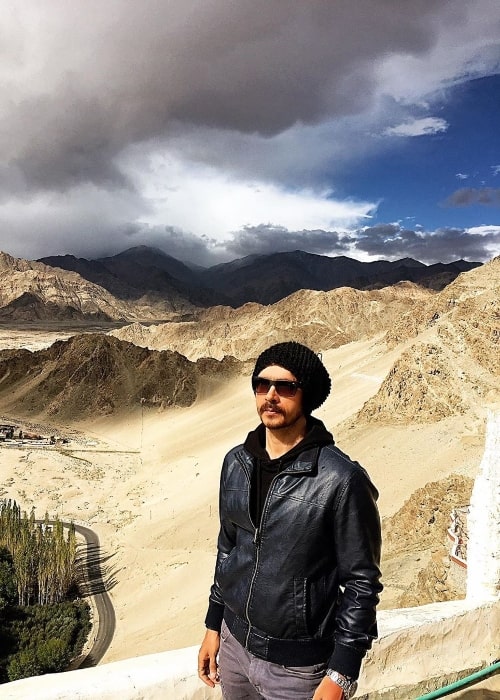 Darshan Kumar as seen while posing for a picture in Ladakh, Jammu and Kashmir