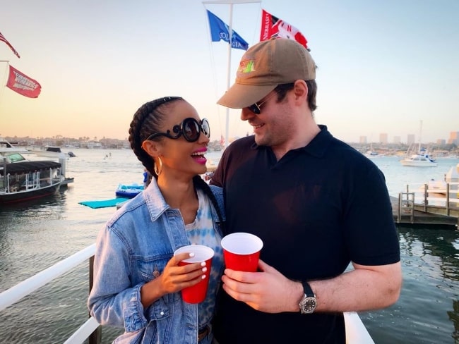 Erinn Westbrook and husband Andrew at Newport Beach, California in July 2019