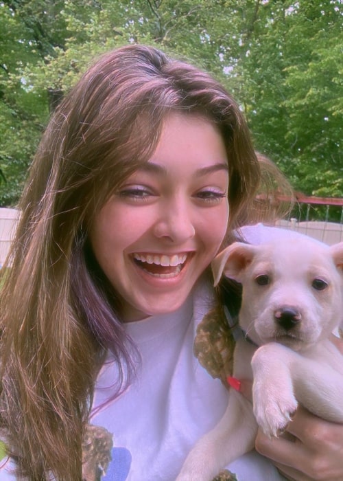 Haley Sharpe as seen in a picture with her dog in April 2020