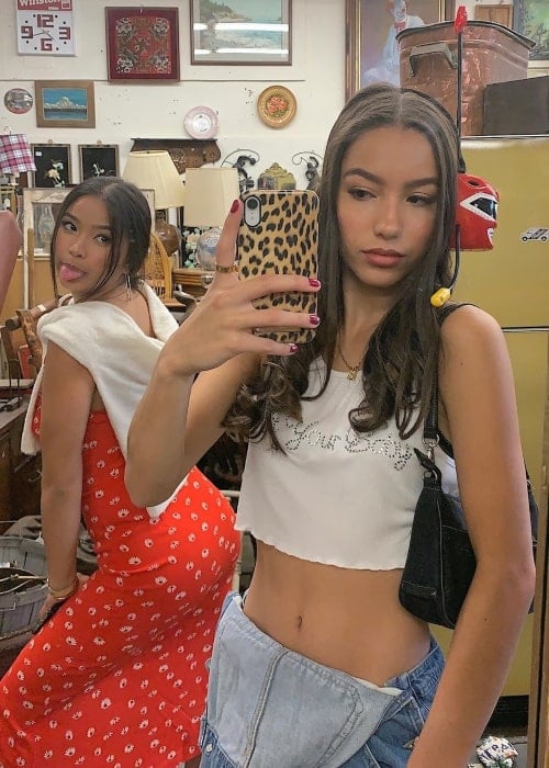 Jasmine Vega as seen in a selfie that was taken in Vancouver, British Columbia along with her sister in August 2020