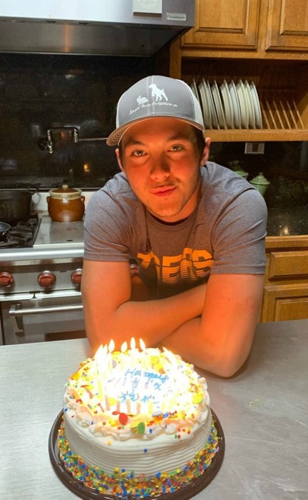 Laine Hardy thanking everyone for their wishes for him on his birthday in September 2019