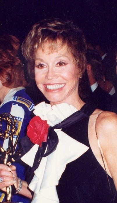 Mary Tyler Moore as seen holding her Emmy Award in 1993