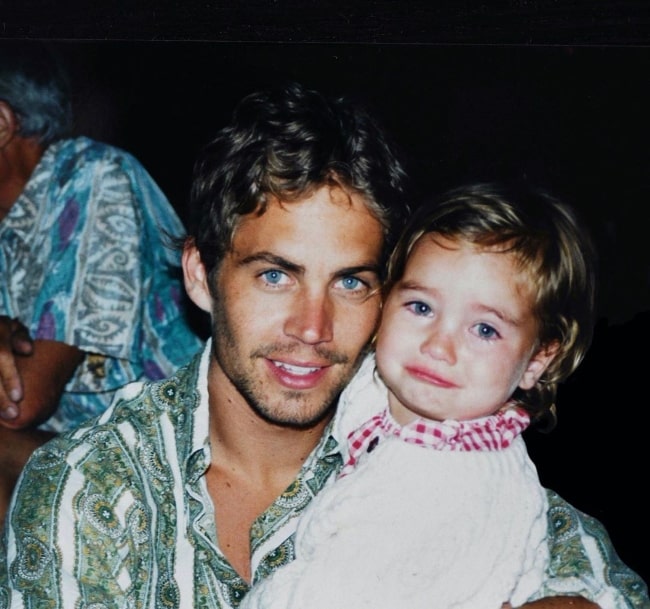 Meadow Rain Walker with her father Paul Walker