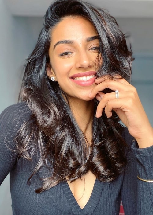 Meenakshi Chaudhary as seen while smiling in a selfie in Mumbai, Maharashtra in January 2020