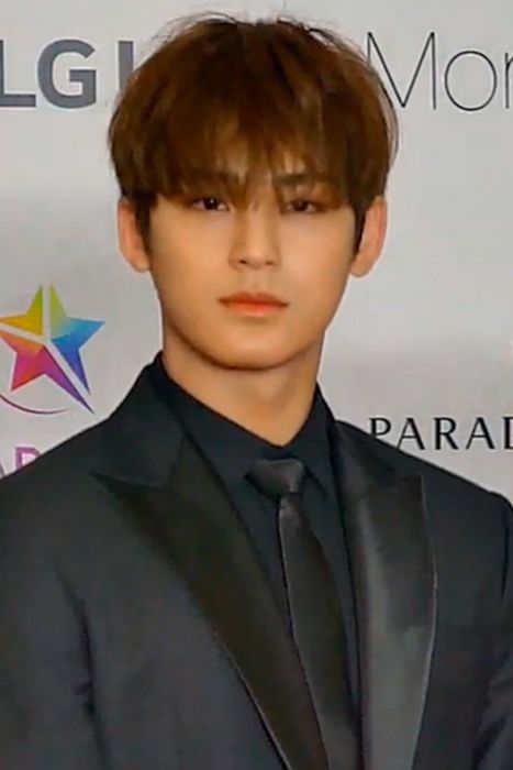 Mingyu seen on the red carpet of the Asia Artist Awards in November 2018