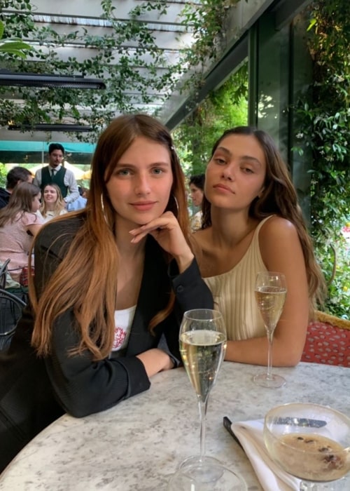 Nell Tiger Free as seen in a picture that was taken with her friend Jasmine Jackson at The Ivy Chelsea Garden in September 2019