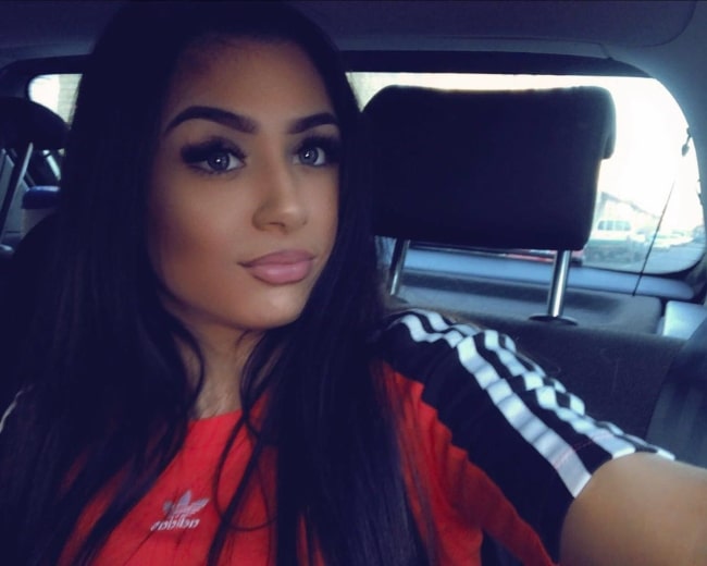 Safaa Malik as seen while clicking a car selfie in March 2019