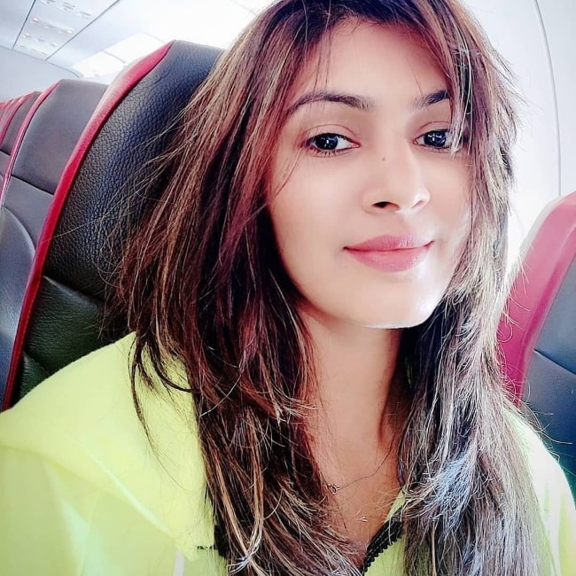 Sangeita Chauhan as seen while taking a selfie in March 2020