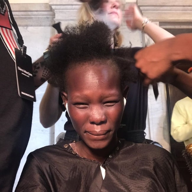 Shanelle Nyasiase as seen in a selfie that was taken while getting ready for the New York City Fashion Week in September 2019