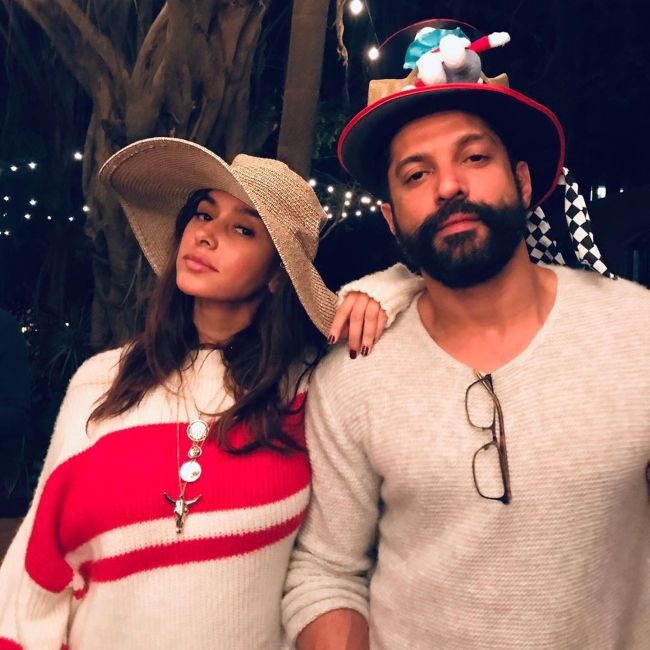 Shibani and Farhan Akhtar as seen together during Christmas Day in 2019