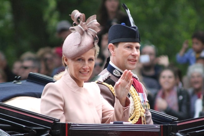 Sophie, Countess of Wessex and Prince Edward, Earl of Wessex pictured while Trooping the Colour in June 2013