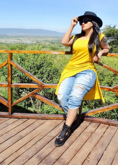 Vera Sidika enjoying her time at Maasai Mara National Reserve in July 2019