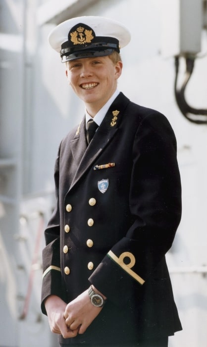 Willem-Alexander of the Netherlands as sub-lieutenant of the Royal Netherlands Navy in 1986