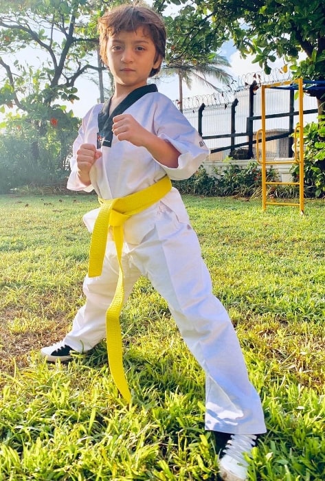 AbRam Khan posing for the camera in August 2019