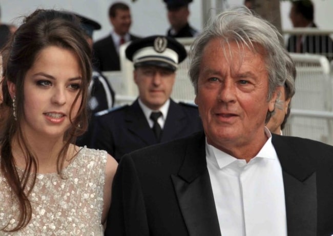 Alain Delon alongside his daughter Anouchka at the 2010 Cannes Film Festival