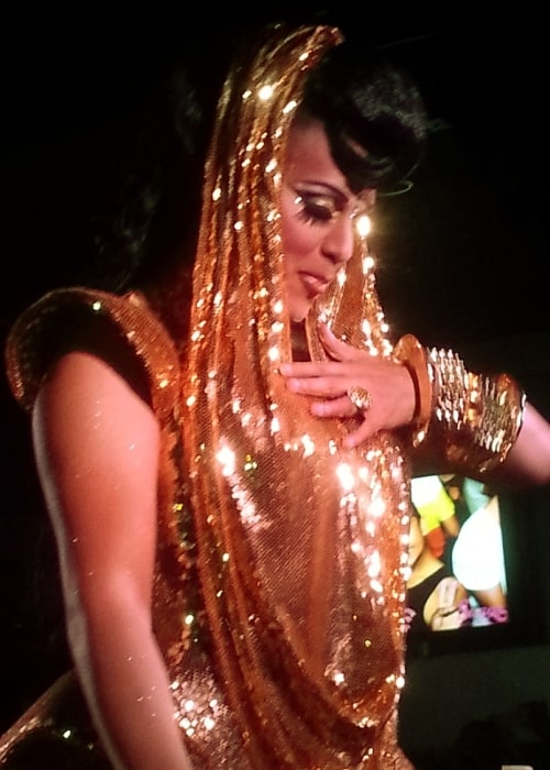Alexis Mateo pictured while performing 'Come & Get It' by Selena Gomez at the Café in San Francisco, California, United States in June 2013