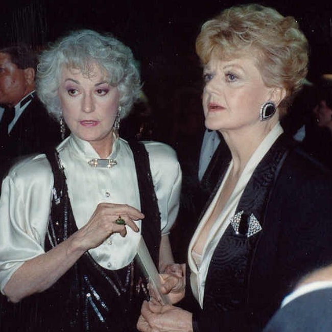 Angela Lansbury (Right) and her fellow 'Mame' original Broadway cast member Beatrice Arthur at the 41st Primetime Emmy Awards (1989)