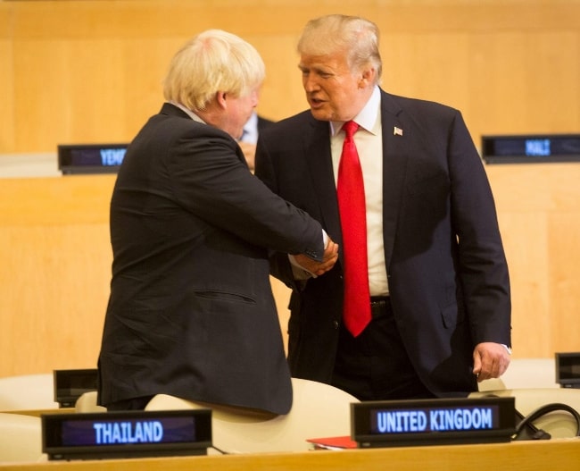 Boris Johnson (Left) with President Donald J. Trump at the United Nations General Assembly in October 2017