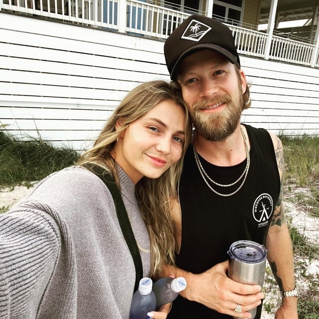 Brian Kelley as seen while smiling in a selfie alongside Brittney Marie Kelley in August 2020