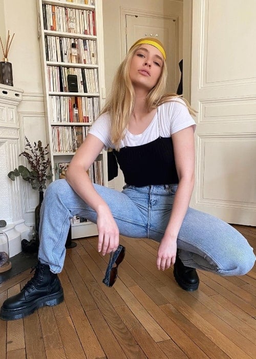 Camille Razat posing for a picture in April 2020
