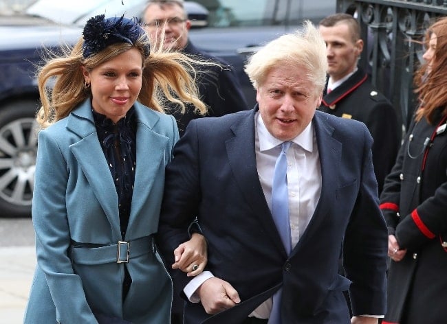 Carrie Symonds and Boris Johnson in March 2020