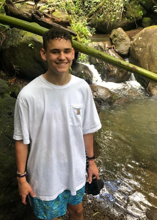 Chase Rutherford as seen while posing for the camera at Manoa Falls in Honolulu, Hawaii in December 2018