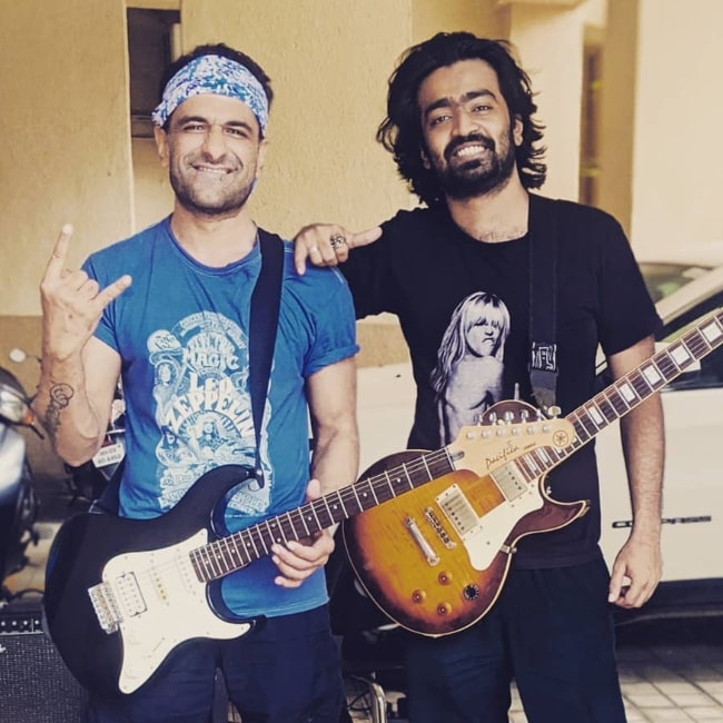 Eijaz Khan (Left) posing for a picture alongside his friend Melroy in September 2020