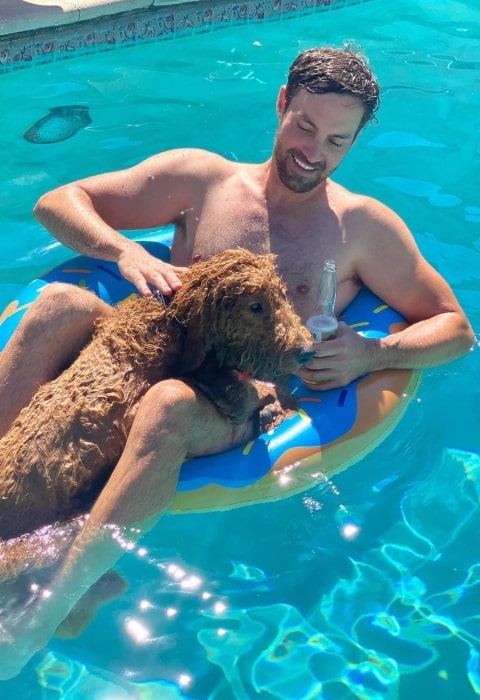 Jeff Dye having a great time with his angel Bub in July 2020