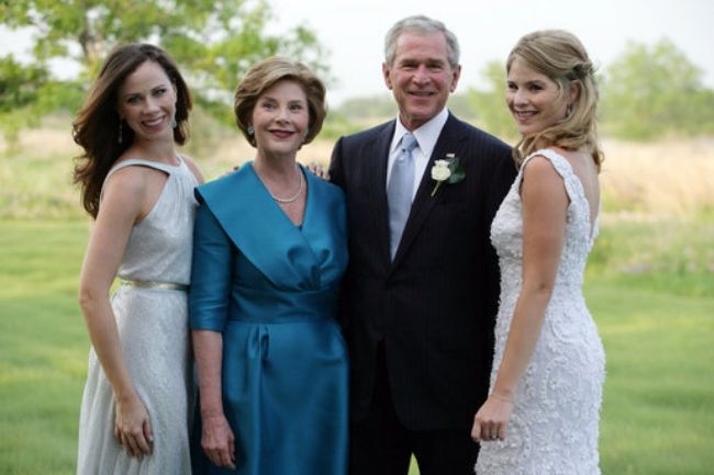 Jenna (extreme right) seen posing with her family on her wedding day in May 2008