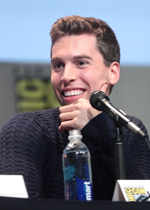 Jordan Gavaris pictured while speaking at the 2015 San Diego Comic Con International, for 'Entertainment Weekly Brave New Warriors', at the San Diego Convention Center in San Diego, California