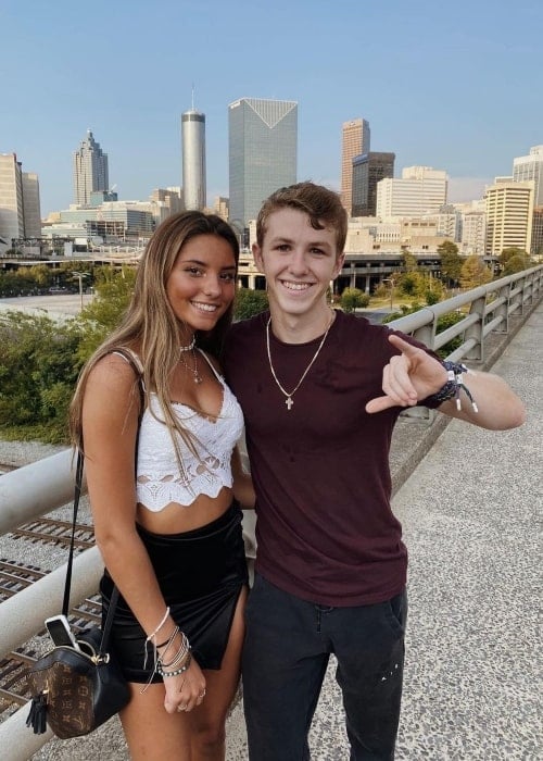 Katie Pego as seen in a picture that was taken with YouTuber and actor Ethan Wacker in August 2020