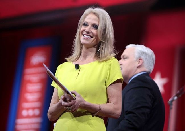 Kellyanne as seen speaking at the CPAC 2015 in Washington D.C