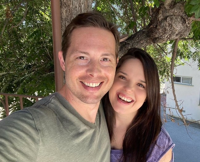 Kimberly J. Brown as seen in a selfie alongside Daniel Kountz in August 2020