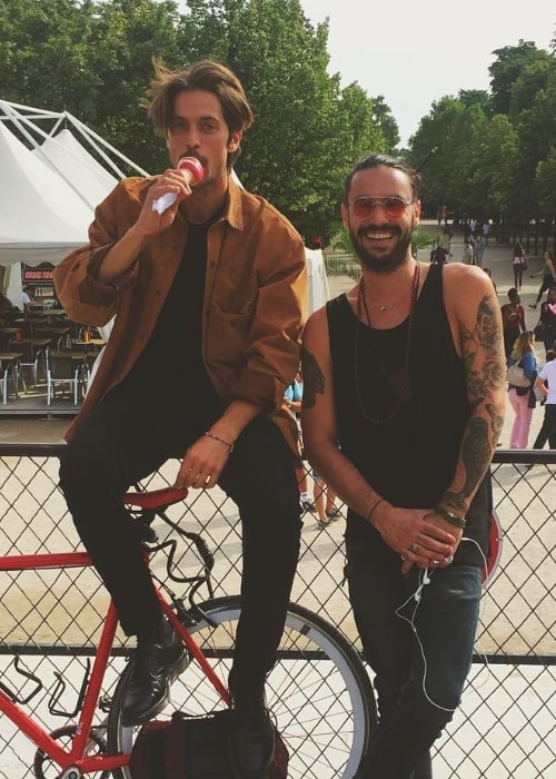 Lucas Bravo (Left) in August 2016 at Tuileries Festival