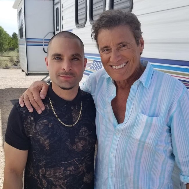 Michael Mando (Left) posing for a picture alongside Steven Bauer in June 2020